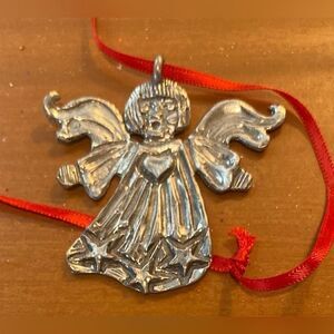 Silver Gold Metal Angel Ornament Small Hanging Christmas Tree Decor